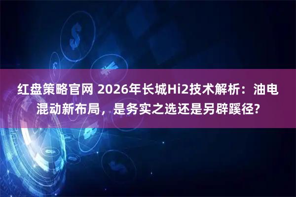 红盘策略官网 2026年长城Hi2技术解析:油电混动新布局,是务实之选还是另辟蹊径?